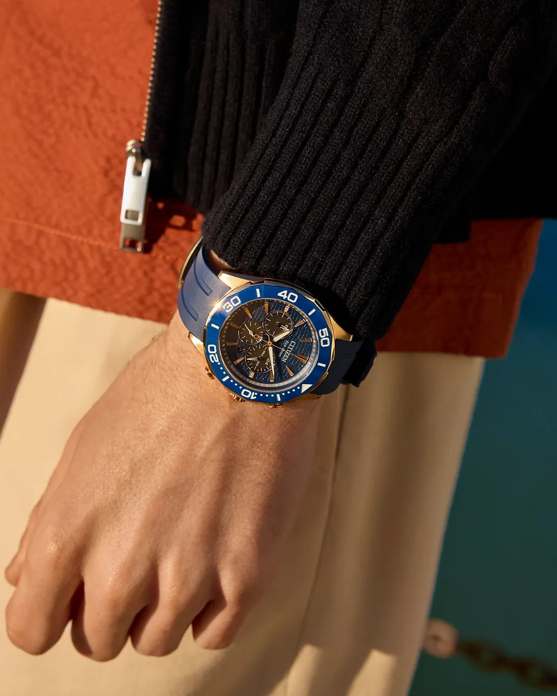 Endeavor Chrono Blue Dial Polyurethane Strap CA4733-00L | CITIZEN